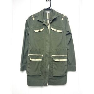 Cabi Anorak Jacket Women's S Olive Green Utility Military Long Sleeve‎ grunge